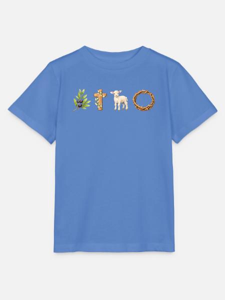 Lamm, Kreuz und Frieden - Stanley/Stella Kinder T-Shirt MINI CREATOR  - Blau