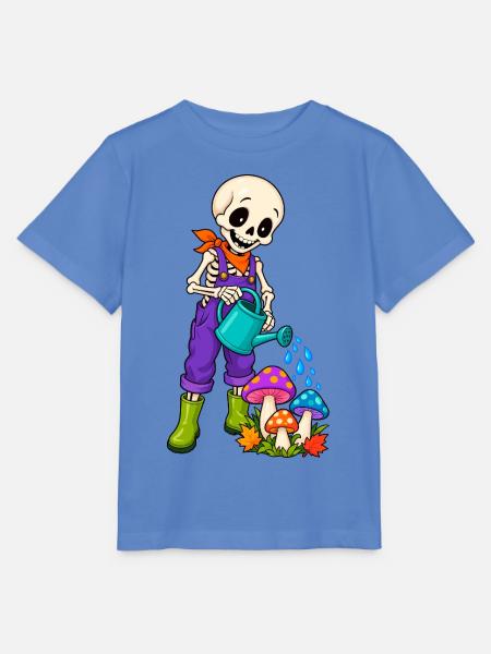 Skelett Gärtner im Pilzgarten - Stanley/Stella Kinder T-Shirt MINI CREATOR - Blau