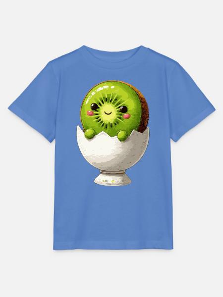Kiwifrucht im Eierschale-Lächeln - Stanley/Stella Kinder T-Shirt MINI CREATOR  - Blau