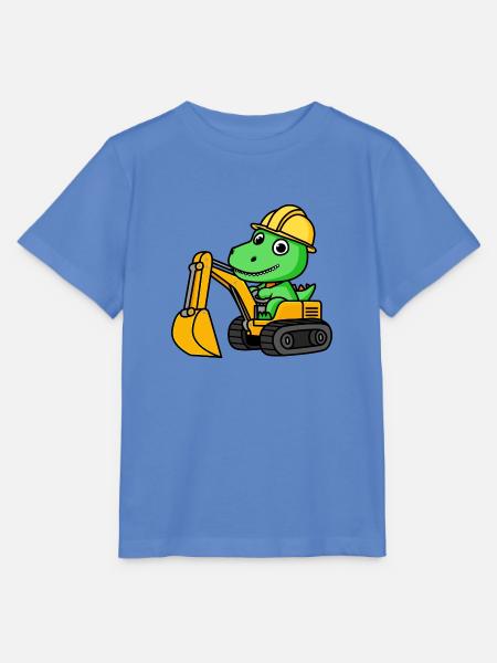 Dino Dinosaurier Bagger Baustelle Bauarbeiter - Stanley/Stella Kinder T-Shirt MINI CREATOR - Blau