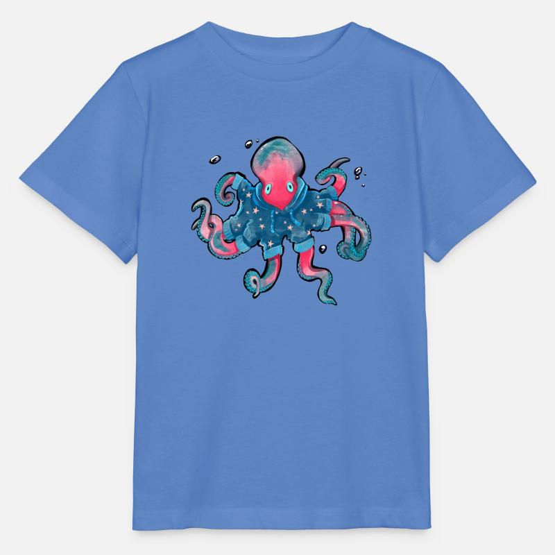 Weihnachtskrake - Stanley/Stella Kinder T-Shirt MINI CREATOR - Blau