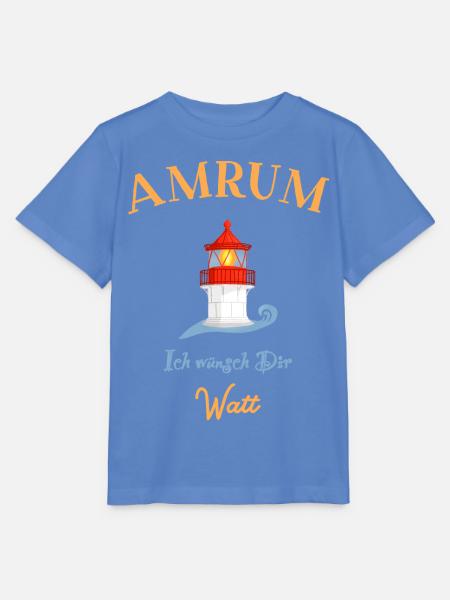 Amrum, Leuchtturm Norddorf, Ich wünsch Dir Watt - Stanley/Stella Kinder T-Shirt MINI CREATOR  - Blau