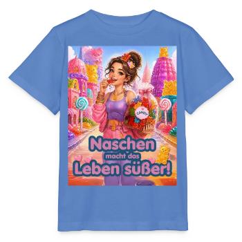 Naschen macht das Leben süßer Design für Poster - Stanley/Stella Kinder T-Shirt MINI CREATOR  - Blau - Vorne - Taisha (125cm)