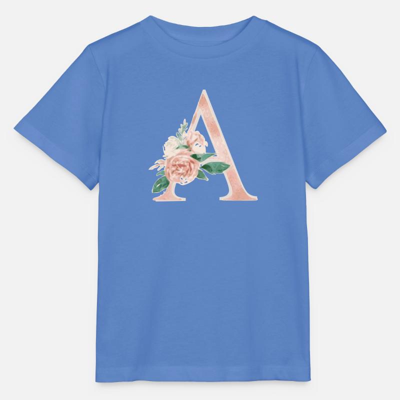 Lettre A - Initiale - T-shirt bio MINI CREATOR Stanley/Stella Enfant - bleu