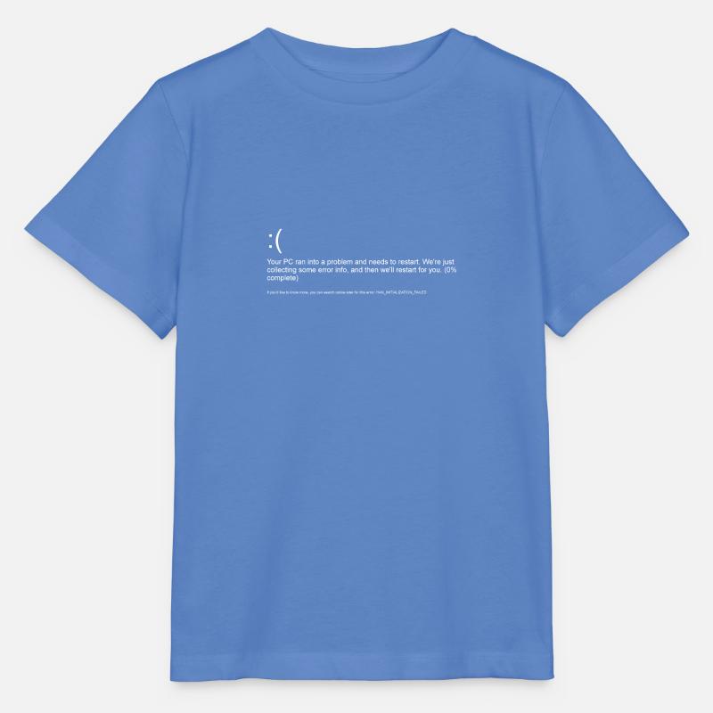 Windows 10 message d'erreur écran bleu blanc - T-shirt bio MINI CREATOR Stanley/Stella Enfant - bleu