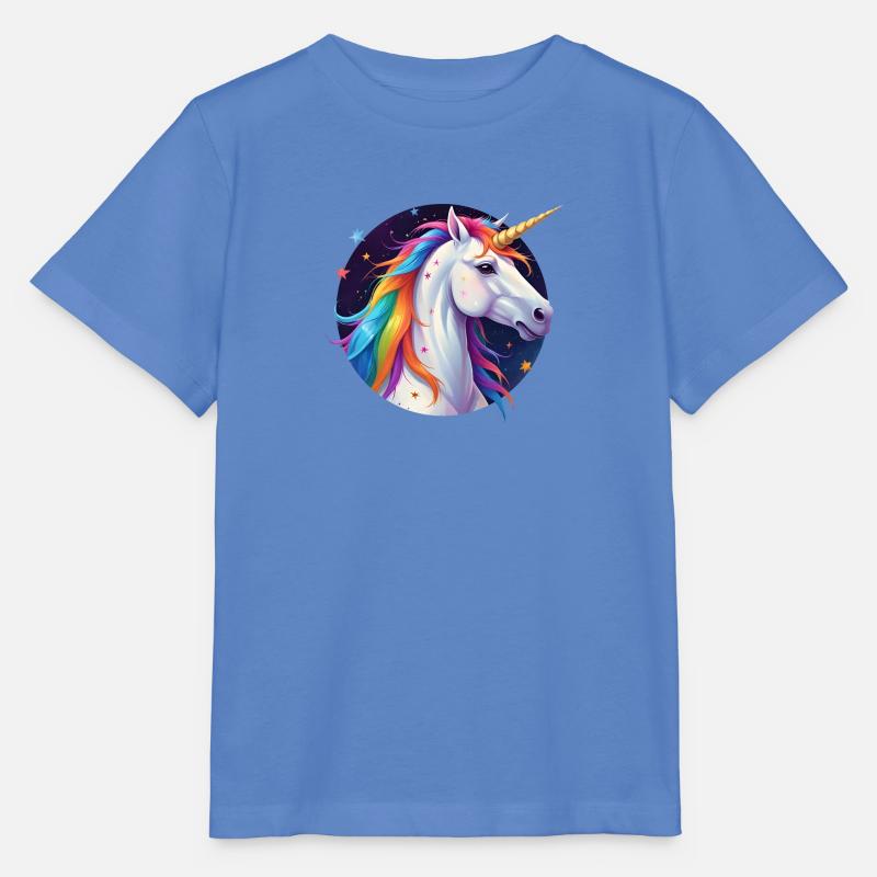 Magisches Einhorn mit bunter Mähne - Stanley/Stella Kinder T-Shirt MINI CREATOR - Blau