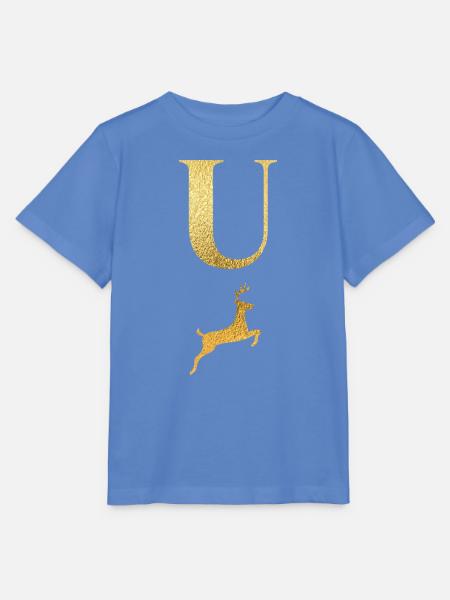 Buchstabe u goldener Hirsch - Geschenkidee - Stanley/Stella Kinder T-Shirt MINI CREATOR  - Blau