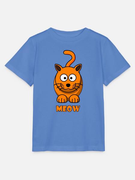 Katze meow - Stanley/Stella Kinder T-Shirt MINI CREATOR  - Blau