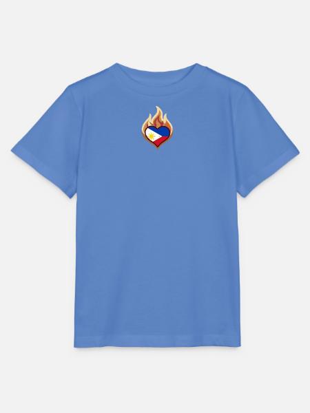 Philippines Flag Heart on Fire - Stanley/Stella Kinder T-Shirt MINI CREATOR - Blau