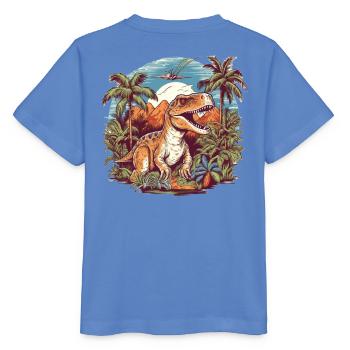 Dinosaurs in a prehistoric landscape - Stanley/Stella MINI CREATOR Kids’ T-Shirt - bright blue - Back - Taisha (125cm)