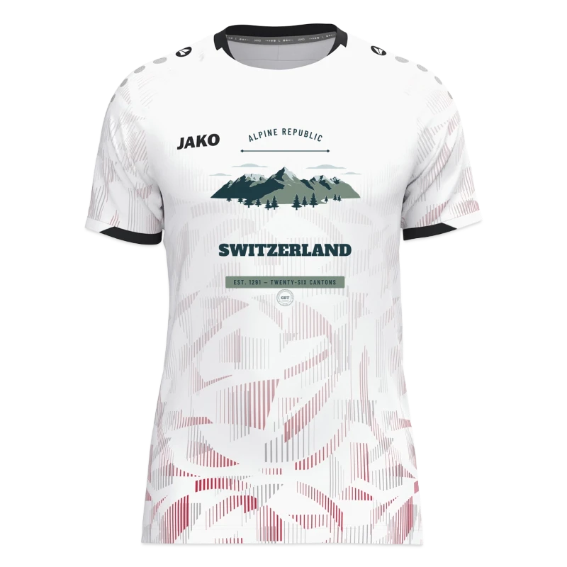 Switzerland-mærke på en jako jersey sonic