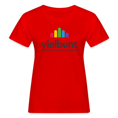 vielbunt Logo Schwarz mit Claim - Frauen Bio-T-Shirt