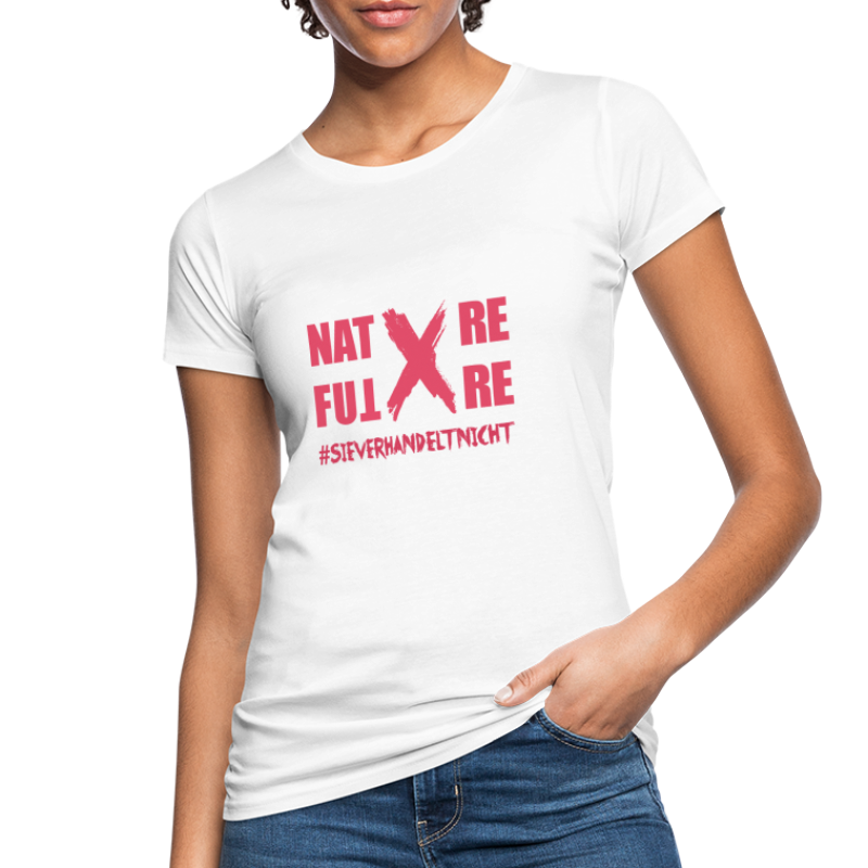 Nature-X-Future #SieVerhandeltNicht - Schrift pink - Frauen Bio-T-Shirt
