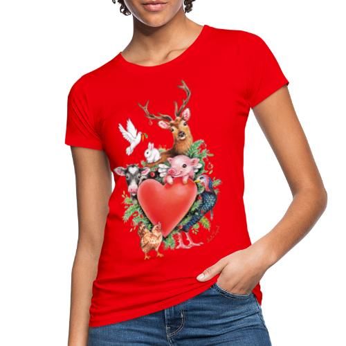 Christmas heart by Maria Tiqwah - Women's Organic T-Shirt