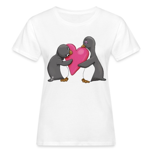 Pinguins geef me je hart - Vrouwen Bio-T-shirt
