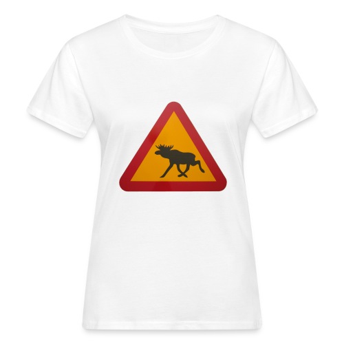 Warnschild Elch - Frauen Bio-T-Shirt