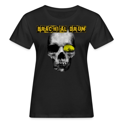 Brachial Drum Logo / Skull mit Schriftzug - Frauen Bio-T-Shirt