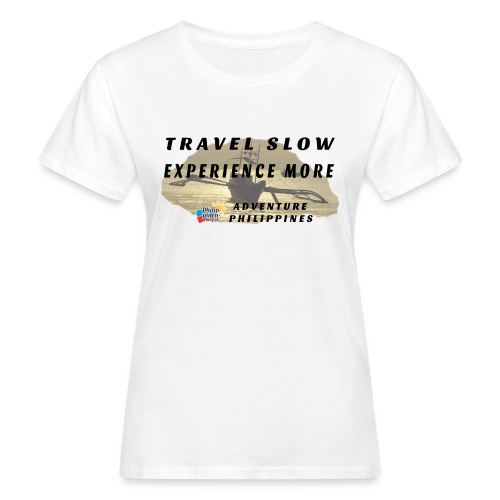 Travel slow Logo für helle Kleidung - Frauen Bio-T-Shirt