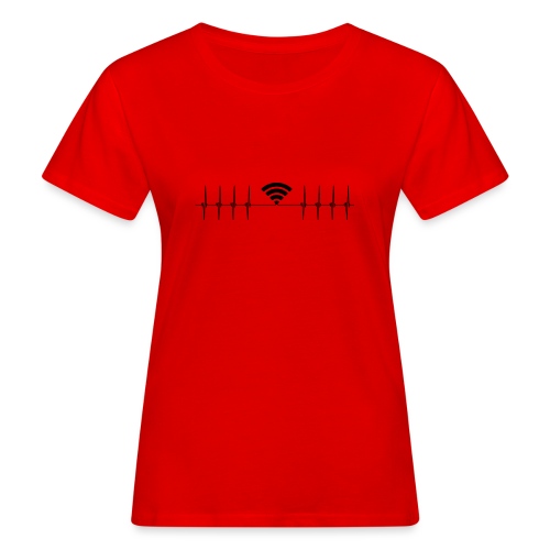 WIFI WLAN Herzlinie - Gamer, Digital Natives - Frauen Bio-T-Shirt