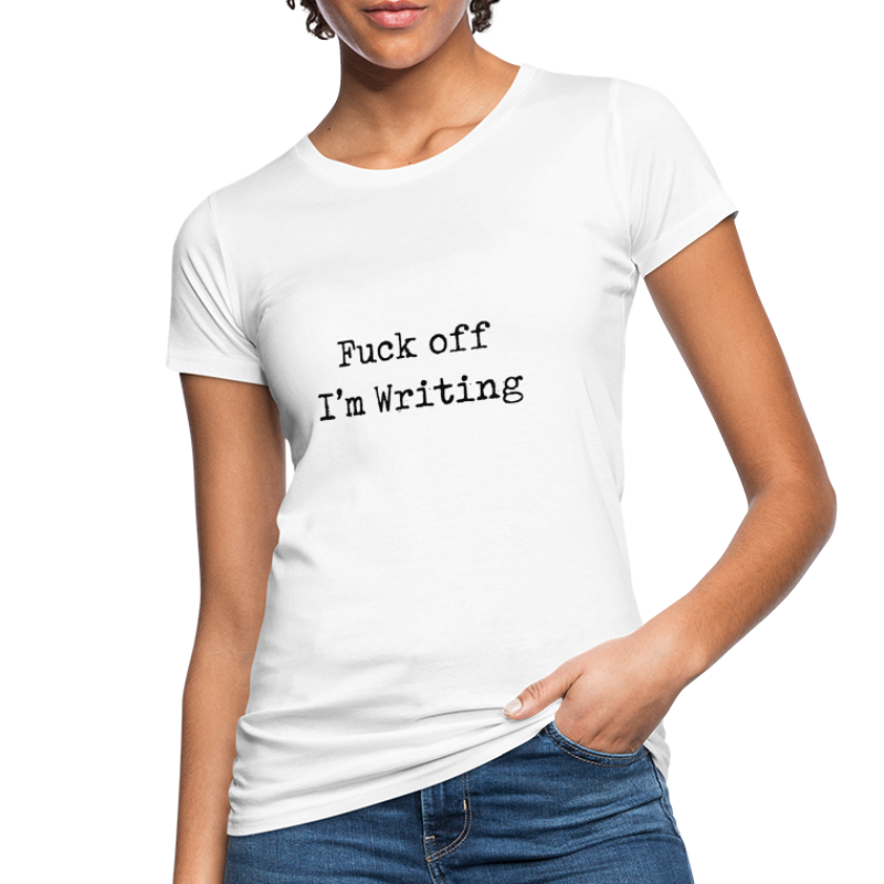 Fuck off I'm writing - Schreibmaschine - schwarz - Frauen Bio-T-Shirt