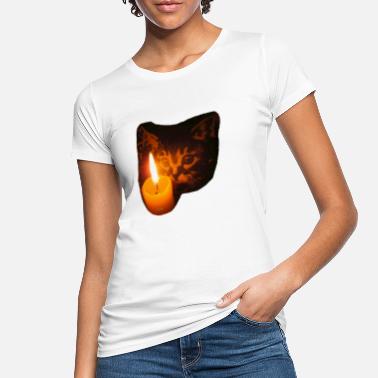 ZoffArt CAT & CANDLE - Frauen Bio T-Shirt