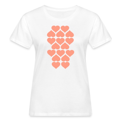 Viele Herzen klein apricot - Frauen Bio-T-Shirt