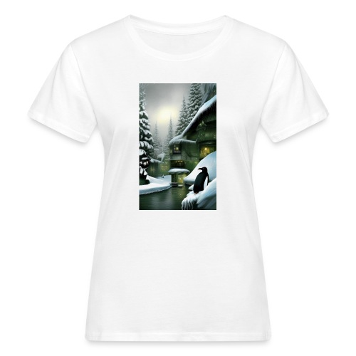Pinguin im Winter - Frauen Bio-T-Shirt