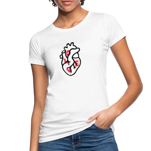 Corazón LOVE (rojo) - Camiseta ecológica mujer