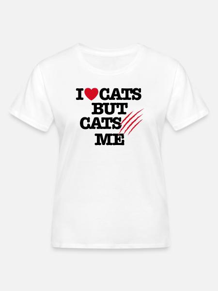 Drôle de chats vétérinaires qui grattent le chat, j’adore les chats - T-shirt bio Femme - blanc