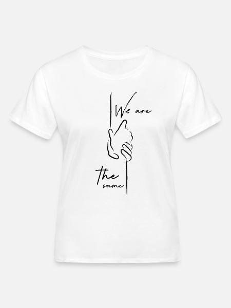 Minimalistische Handzeichnung mit Linie - Frauen Bio-T-Shirt - Weiß