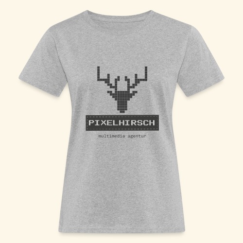 PIXELHIRSCH - grau - Frauen Bio-T-Shirt