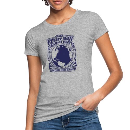 Make every day Earth Day NAVY - Ekologiczna koszulka damska