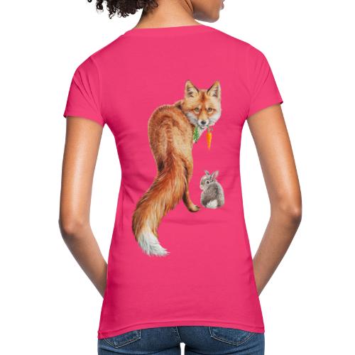 vegan fox with bunny - Women's Organic T-Shirt
