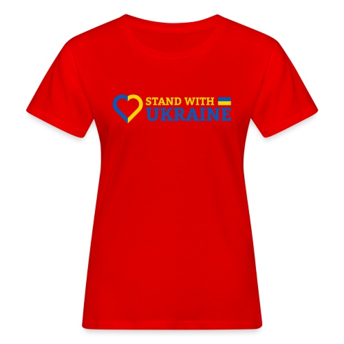 Stand With Ukraine Support Solidarität Herz Flagge - Frauen Bio-T-Shirt