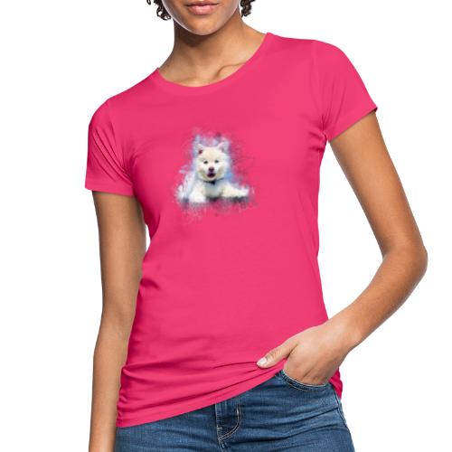 Siberian Husky White Cute Puppy -di- Wyll-Fryd - T-shirt ecologica da donna