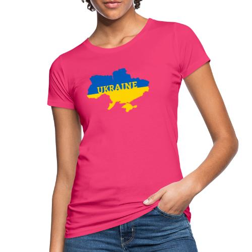 Ukraine Karte Blau Gelb Support & Solidarität - Frauen Bio-T-Shirt