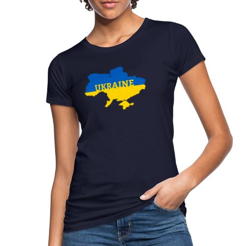 Ukraine Karte Blau Gelb Support & Solidarität - Frauen Bio-T-Shirt