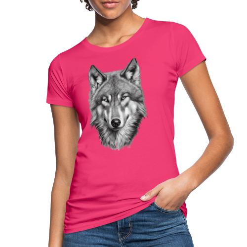 Handgemalter Wolf - Frauen Bio-T-Shirt