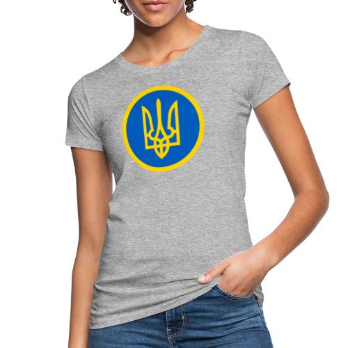 Ukraine Wappen Blau Gelb Rund Support Solidarität - Frauen Bio-T-Shirt