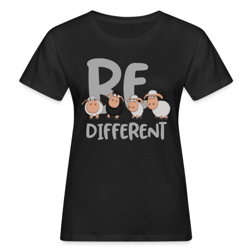 Be different Schafe: Einzigartiges schwarzes Schaf - Frauen Bio-T-Shirt