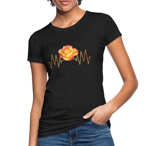 Rose, Herzschlag, Rosen, Blume, Herz, Frequenz - Frauen Bio-T-Shirt