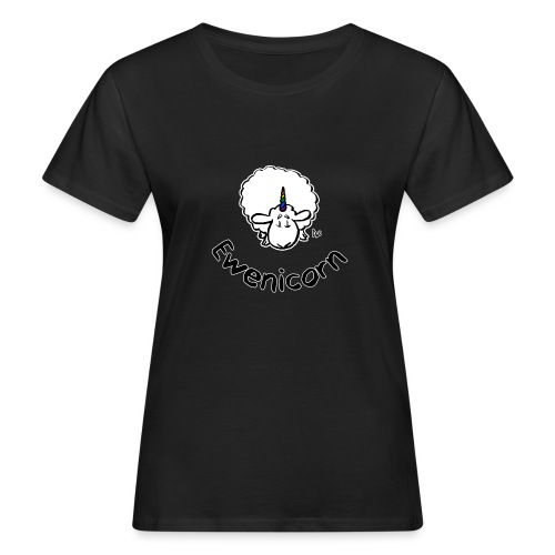 Ewenicorn (svart utgåva svart text) - Ekologisk T-shirt dam