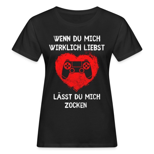 Gamer Geschenk Gaming Geburtstag Herz - Frauen Bio-T-Shirt