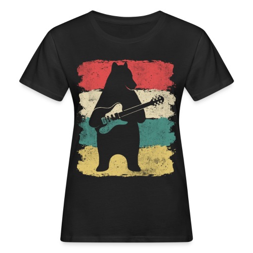 E Gitarre Bär Retro Rock Musik - Frauen Bio-T-Shirt