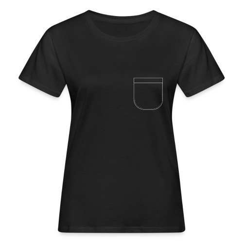 Drawn pocket white stroke - T-shirt ecologica da donna