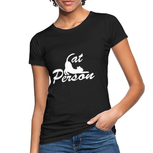 cat person - weiss auf schwarz - Frauen Bio-T-Shirt