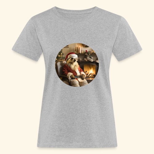 Weihnachtsmannfaultier vor Kamin - Frauen Bio-T-Shirt