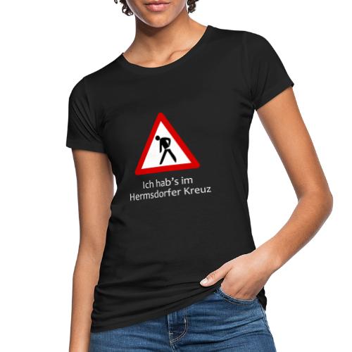 Motiv Hermsdorfer Kreuz weisse Schrift - Frauen Bio-T-Shirt