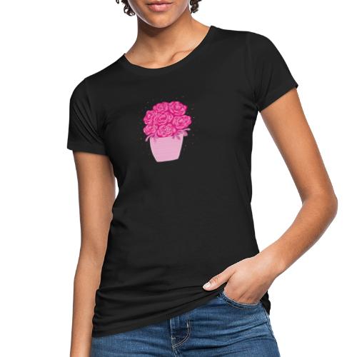 Ranunkeln, Blumen in Pink handgezeichnet - Frauen Bio-T-Shirt