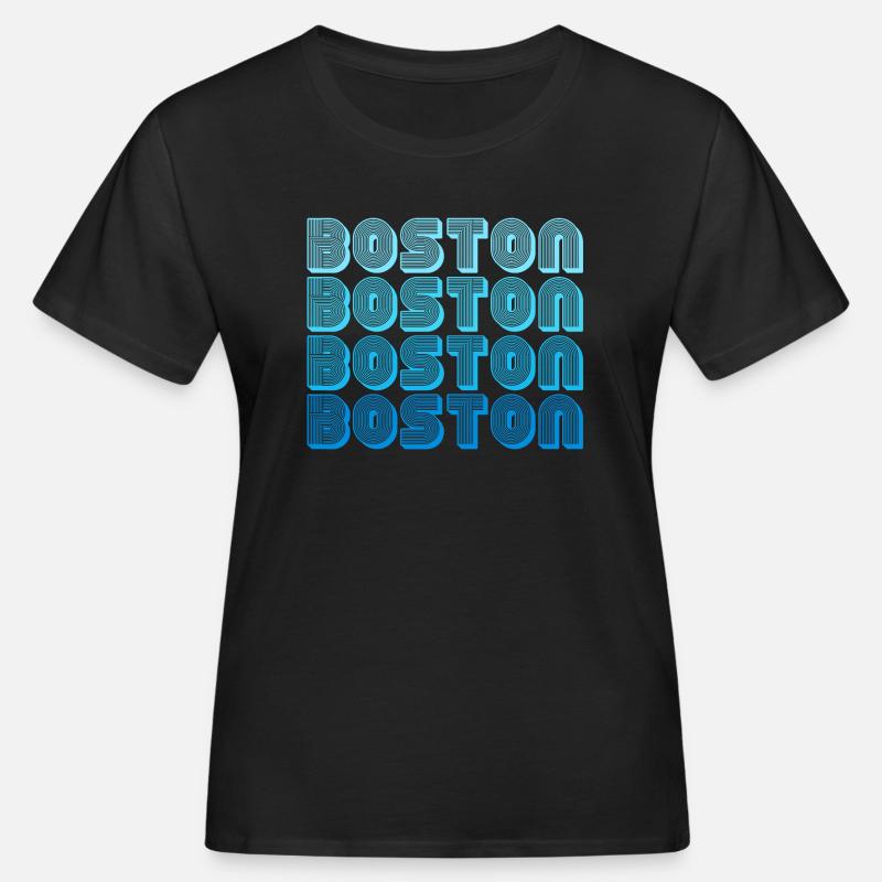Boston Repeat Pattern Blue Gradient - Women's Organic T-Shirt - black